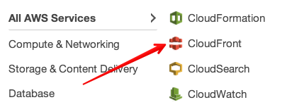 "Click Cloudfront in the AWS web console"